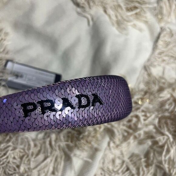 Prada Sequin Purple Logo Headband NEW main image 7